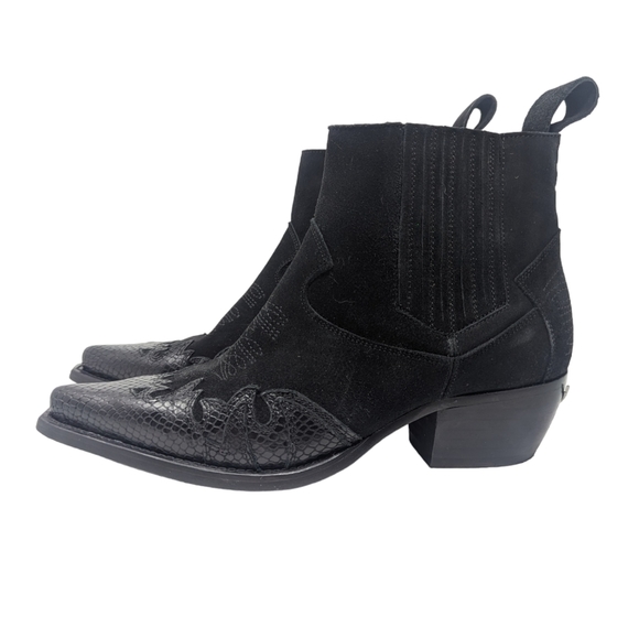 Zadig & Voltaire Black Textured Ankle Booties - Picture 2 of 5